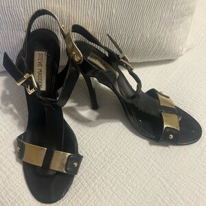 Steve Madden Black & Gold Stilettos -size 7.5